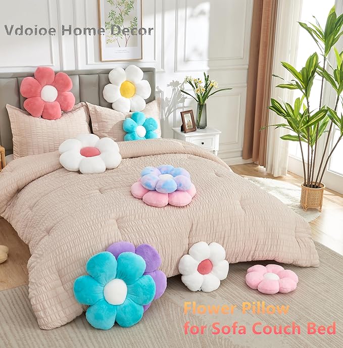 Flower Shaped Throw Pillow 15.7In Daisy Seating Cushion - Image 4