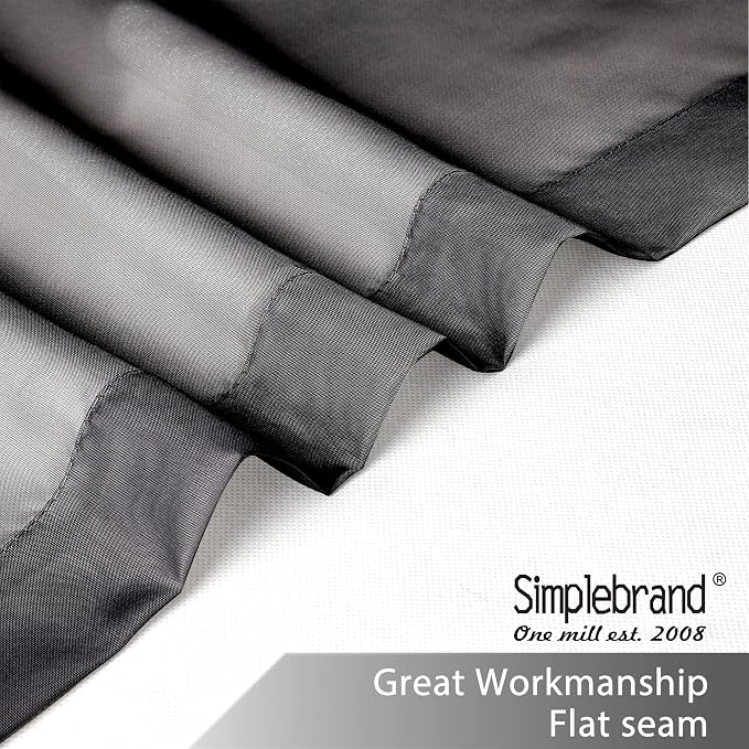 Simplebrand Black Sheer Kitchen Cafe Curtains - Image 4