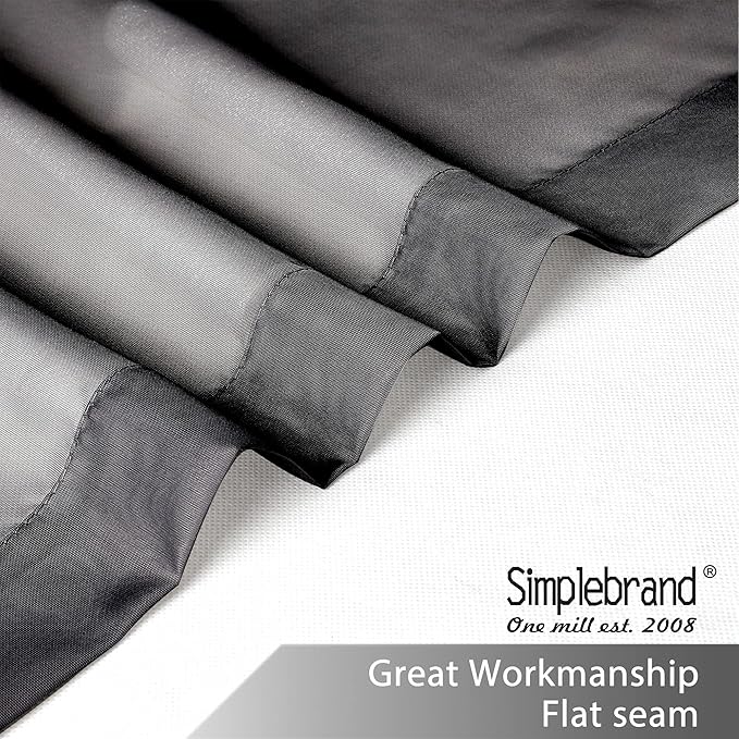 Simplebrand Black Sheer Curtains 72 Inches Long 2 Panels - Image 6