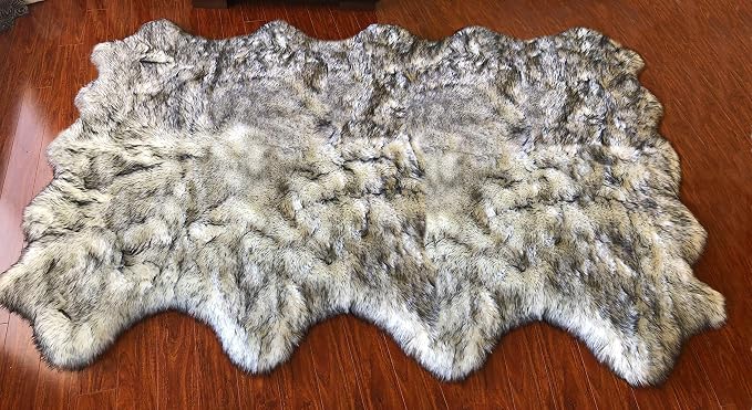 Free Shape Luxury Soft Fluffy Shag Area Rug Octo 8 Pelts 6'x8', 180x240 cm by LAMBZYRUGS