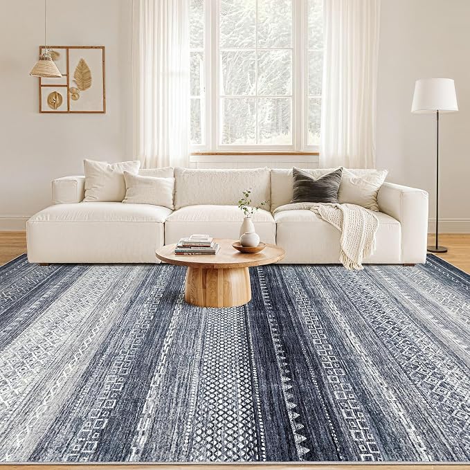 Nakagishi 8x10 Area Rugs Living Room: Washable Boho Large Neutral Soft Modern - Image 4