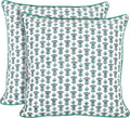 Ridhi Block Print Aquamarine Blue Pillow Cover 20" x 20" Decorative Couch by Ridhi