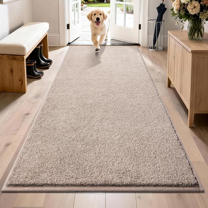 PURRUGS Dirt Trapping Door Mat 31.5" x 70", Non-Slip Machine Washable Entryway by PURRUGS