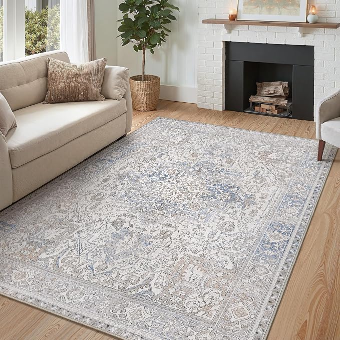 GENIMO 5x7 Area Rugs for Living Room, Machine Washable Rugs, Low Pile Non Slip by GENIMO