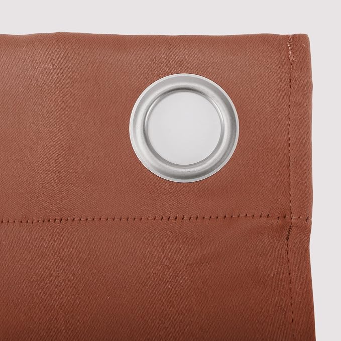 Sun Zero Easton Energy Saving Blackout Grommet Curtain Panel, Terracotta Orange - Image 5