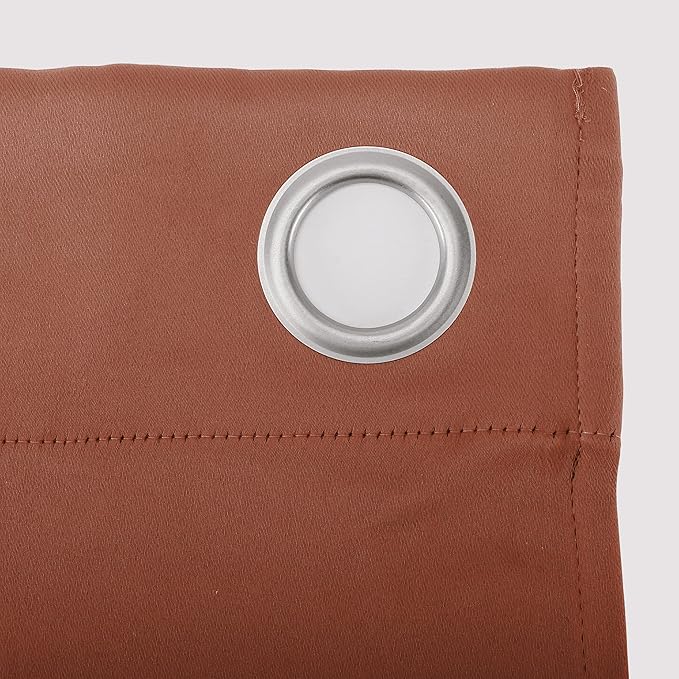 Sun Zero Easton Energy Saving Blackout Grommet Curtain Panel, Terracotta Orange - Image 5