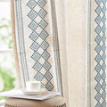 jinchan Boho Curtains Linen Blend Beige Farmhouse Curtains 96 Inches Long by JINCHAN