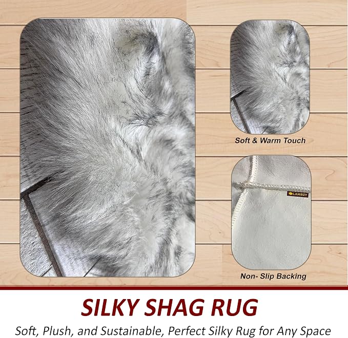 Free Shape Luxury Soft Fluffy Shag Area Rug Octo 8 Pelts 6'x8', 180x240 cm - Image 4