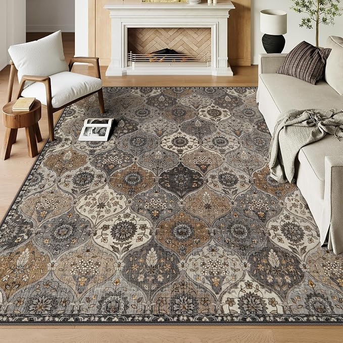 Lahome Moroccan 8x10 Area Rugs for Living Room, Washable Rugs 8x10 Ultra-Thin by Lahome