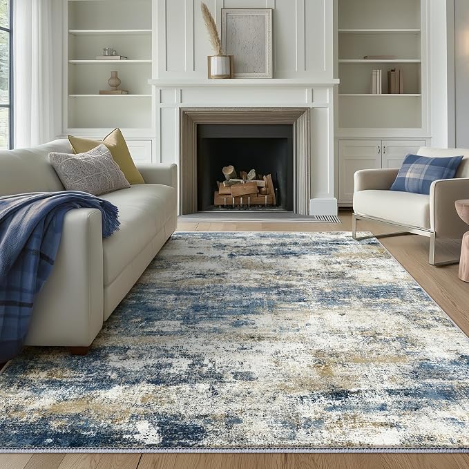 Area Rugs 5x8 for Living Room Bedroom, Modern Abstract Machine Washable Rug - Image 3