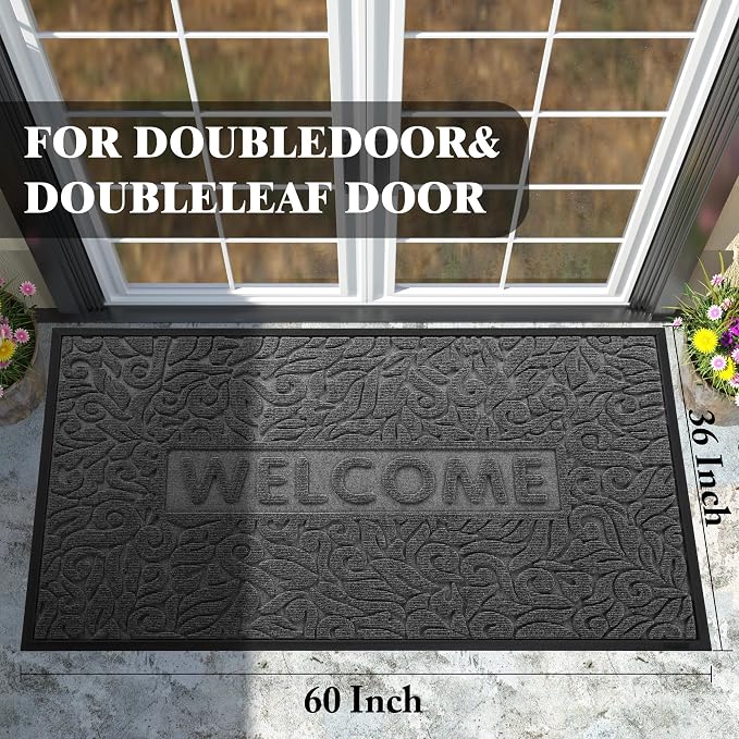 Yimobra Large Welcome Mat 60x36, Waterproof Non-Slip Outdoor Mats - Image 2