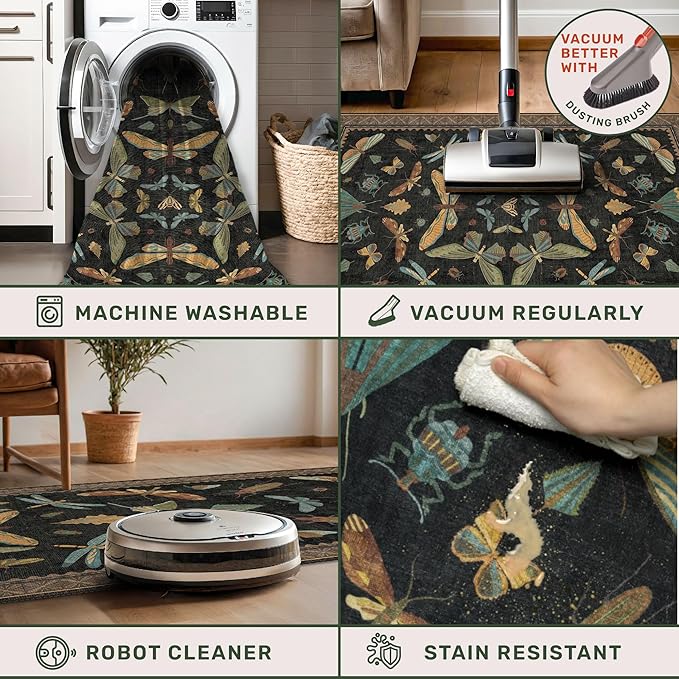 Washable 5x7 Black Rug for Living Room - Image 4