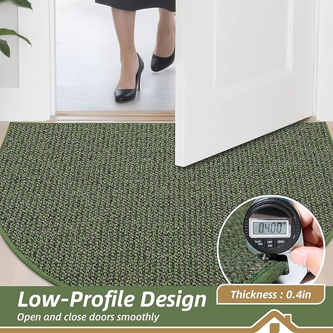 BEQHAUSE Dirt Trapper Door Mat 26" x 40" Half Circle Non-Slip Washable Doormats - Image 5