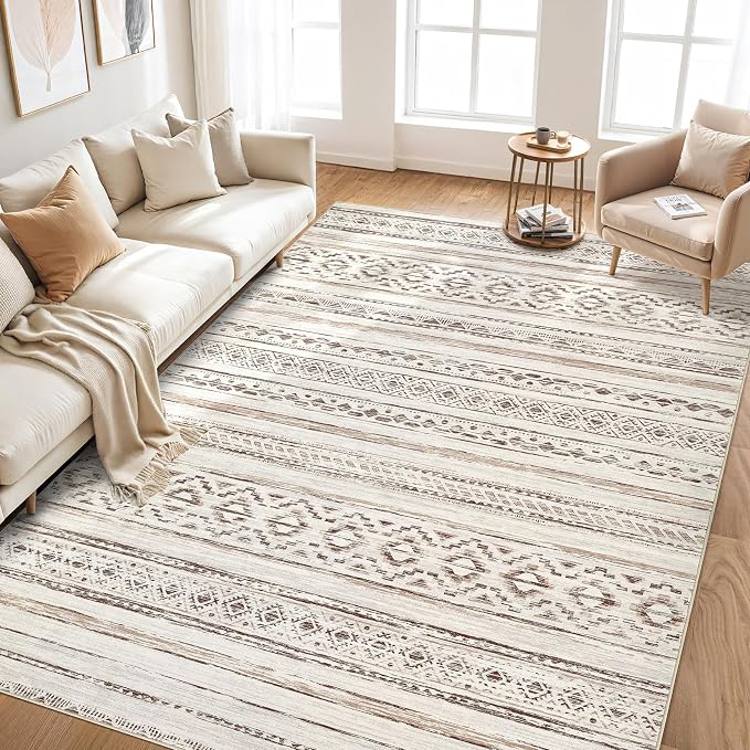 cotiled 9x12 Area Rug Living Room: Washable Boho Rugs - Image 6