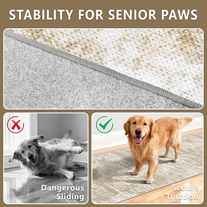 Non Slip Floor Runners for Dogs 2.6x12 Washable Runner Rug Abstract, Joint - Image 9