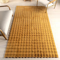 Nuloom Jeni Gold, Solid Faux Rabbit, Fluffy and Cozy, High Traffic, Stain by nuLOOM