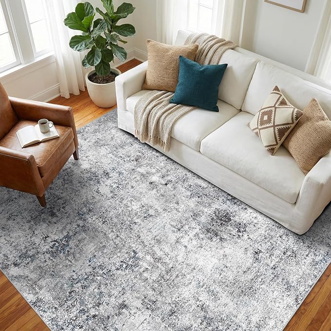 6 Square Area Rug: Washable Low Pile Carpet by Puino