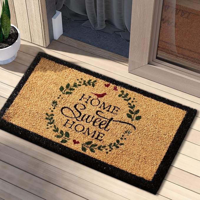 LuxUrux Welcome Mats Outdoor Coco Coir Doormat, by LuxUrux