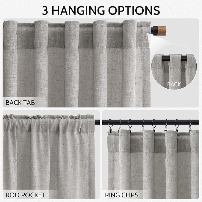 Nanspring Light Gray Linen Curtains - Image 2
