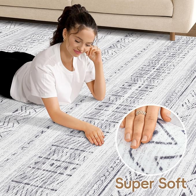 cotiled 6x9 Area Rug Living Room: Washable Boho Rugs - Image 5