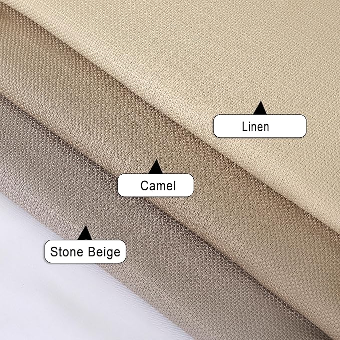 Chyhomenyc Bedroom Curtains 45 Inch Length 2 Panels, Faux Linen Textured Semi - Image 6