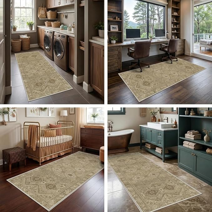 GENIMO Runner Rug 2x7 Non Slip Machine Washable Hallway Runner Rug, Low Pile - Image 3