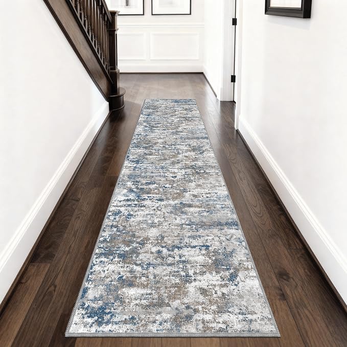 Runners for Hallways Ultra Non-Slip 2x8 Washable Kitchen Rug Abstract Tear and - Image 5