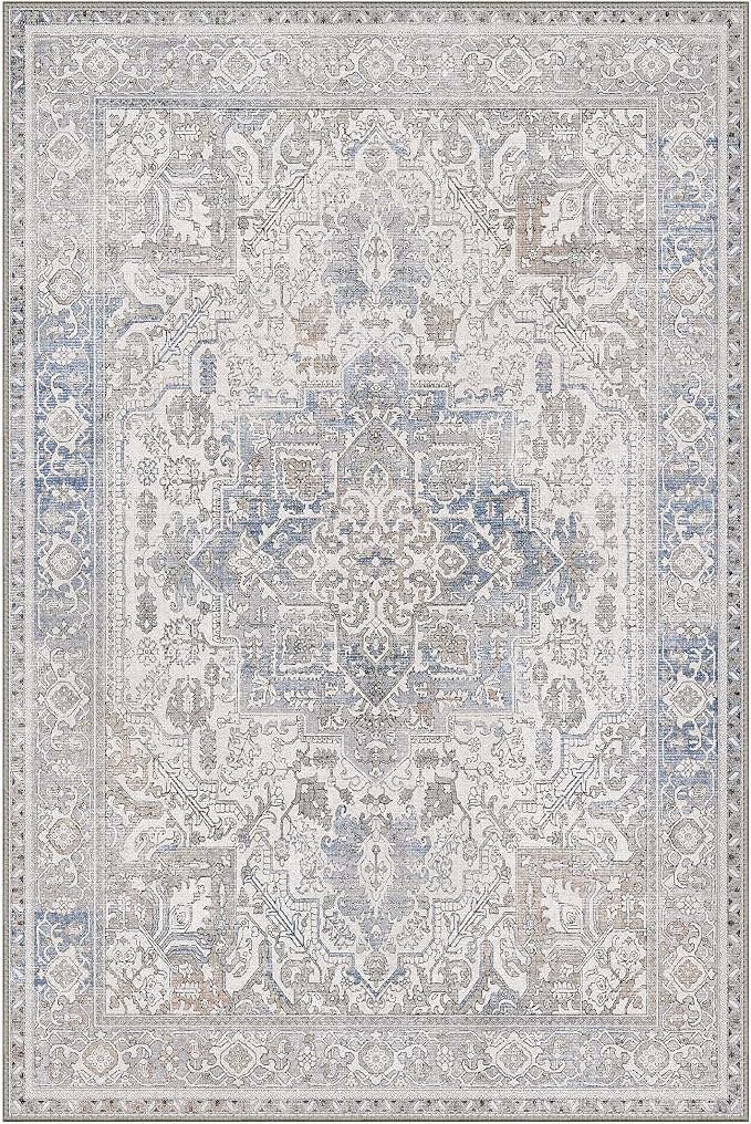 GENIMO 9x12 Area Rugs for Living Room, Machine Washable Non Slip Vintage Retro - Image 7
