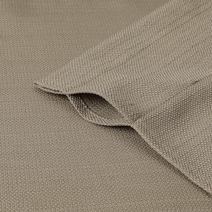 Chyhomenyc Camel Kitchen Curtains 24 Inch Length, Faux Linen Textured Light - Image 7
