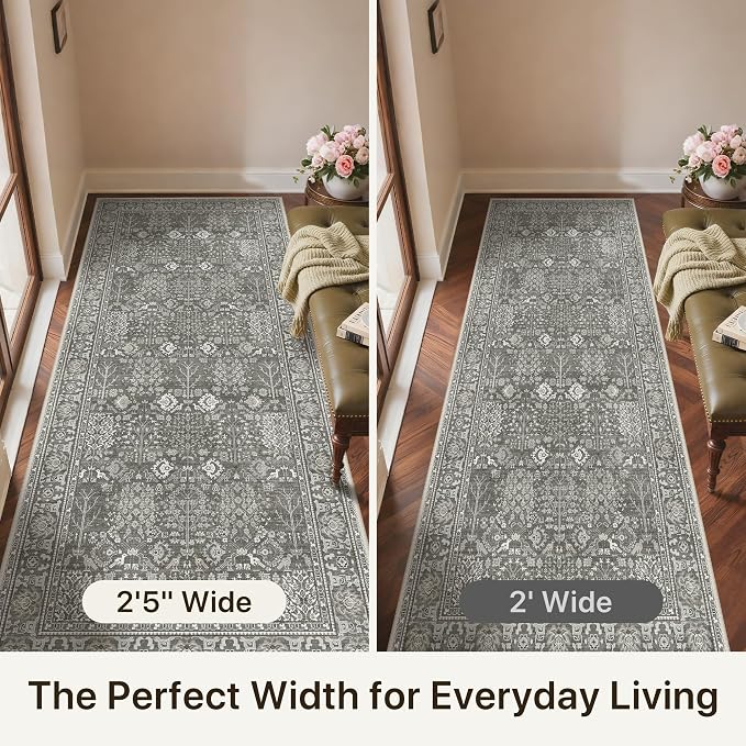 Bavni 2'6''x6 Rug Runners for Hallways, Washable Runner Rug Non Slip, Vintage - Image 6