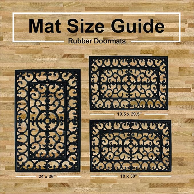 DII Rubber Doormats Collection All Weather, Leaf Border - Image 11