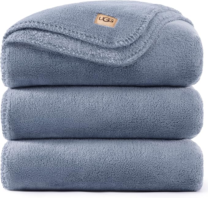 UGG Whitecap King Size Blanket for Bed, Fleece Cozy Blanket, Luxury Warm Large by UGG