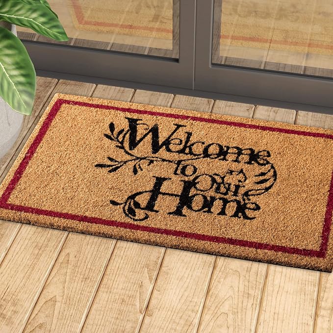 LuxUrux Welcome Mat Outdoor Coco Coir Doormat, - Image 3