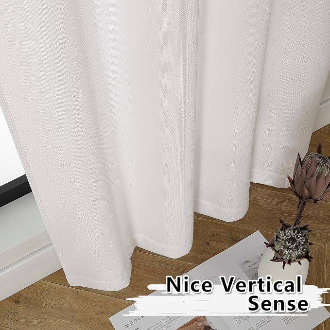 Gwine Ivory Valance Curtain, Light Filtering Faux Linen Textured Valance - Image 7