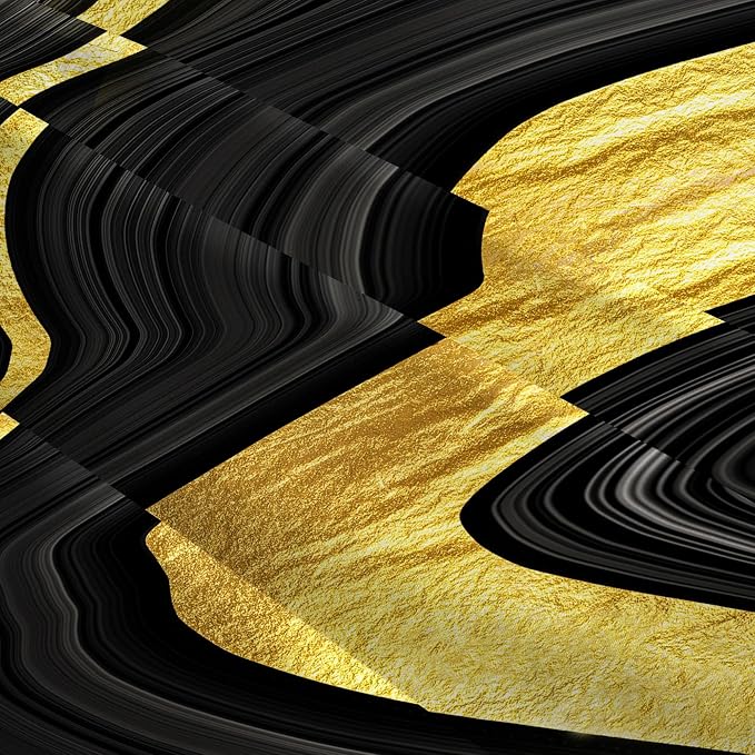 Black and Gold Marble Texture Throw Pillow Covers 18x18 Inch Set of 2, - Image 6