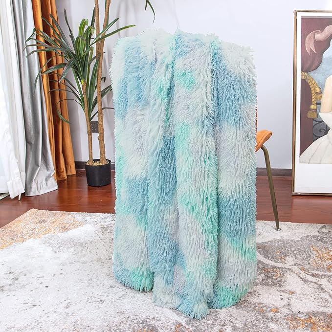 Tuddrom Decorative Extra Soft Faux Fur Blanket Queen Size 80"x90", Solid - Image 4