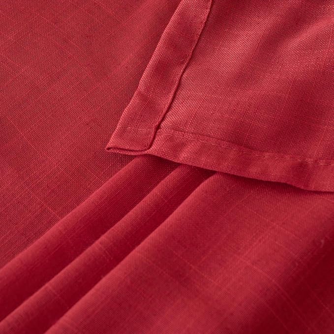 BGment Red Linen Curtains 90 Inch Length - Image 8