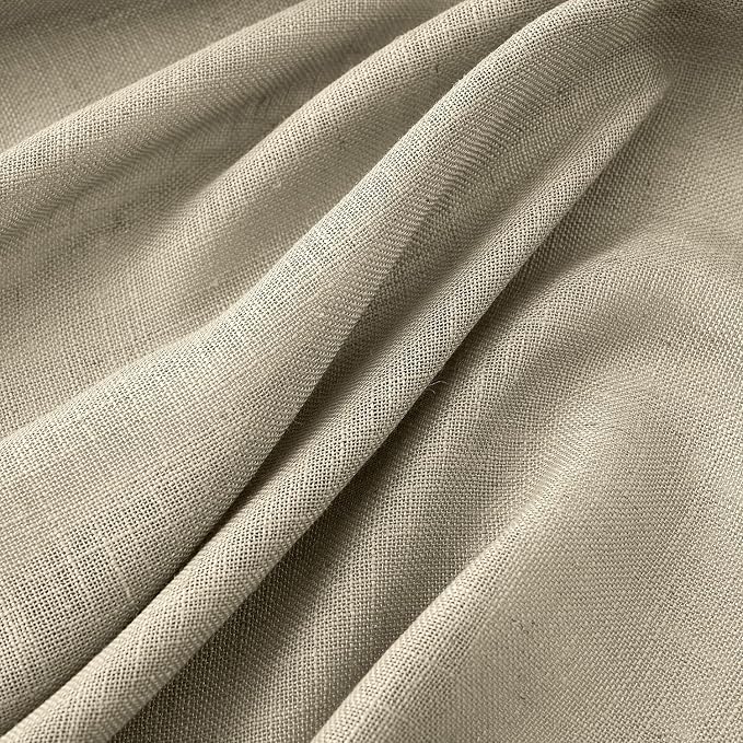 MIULEE Oatmeal Linen Curtains 108 Inch Long 2 Panels - Image 4