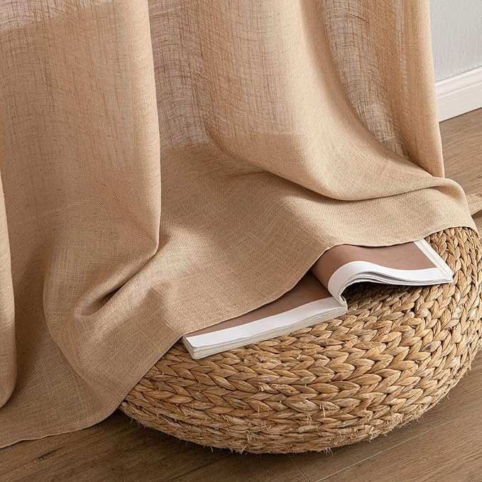 MIULEE Brown Linen Curtains 96 Inches Long - Image 7