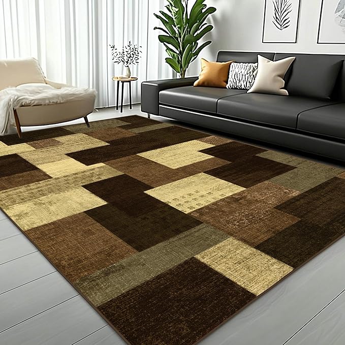 Modern Geometric Patchwork Indoor Area Rug - Image 5