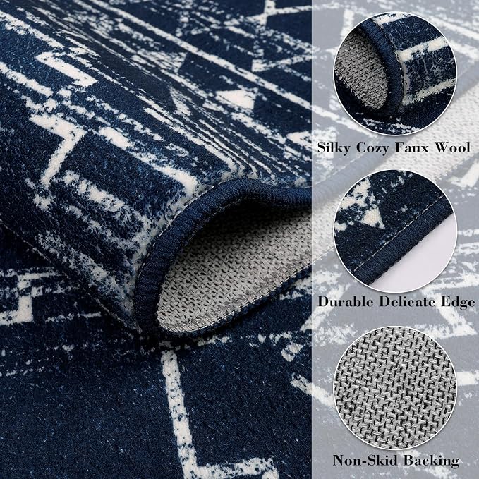 Wonnitar Moroccan Kitchen Runner Rugs, Non-Skid Washable Runner Rug 2x6 - Image 3