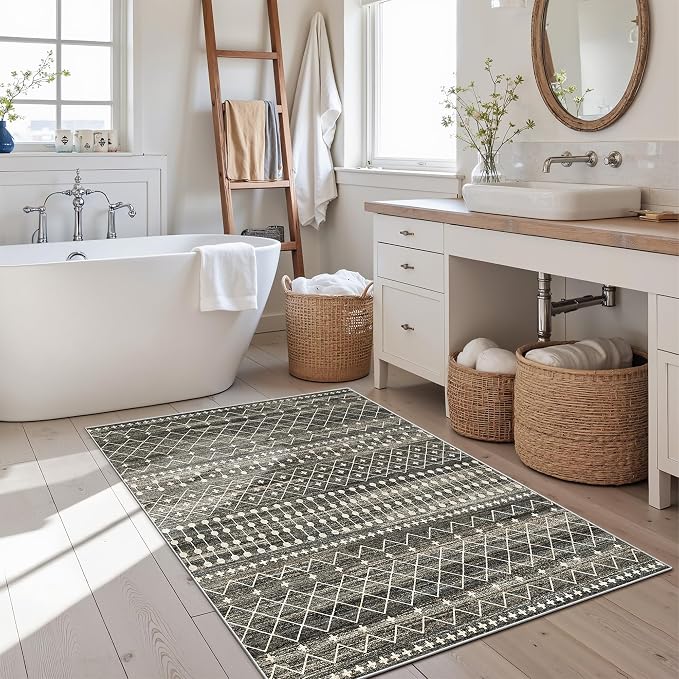 Miukiki 2x3 Entryway Rug Moroccan Washable Non Slip Indoor Floor Carpet - Image 7
