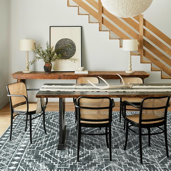 Wonnitar Moroccan 6x9 Area Rugs, Washable Grey Rugs - Image 6