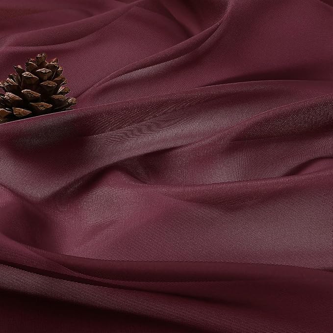OVZME Burgundy Bedroom Curtains 2 Panel Sets 90 Inch Length, 59 Inch Extra Wide - Image 5