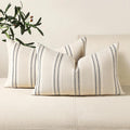 Hckot Throw Pillow Covers 12x20 Set of 2 Striped Pillow Covers Textured Linen by Hckot