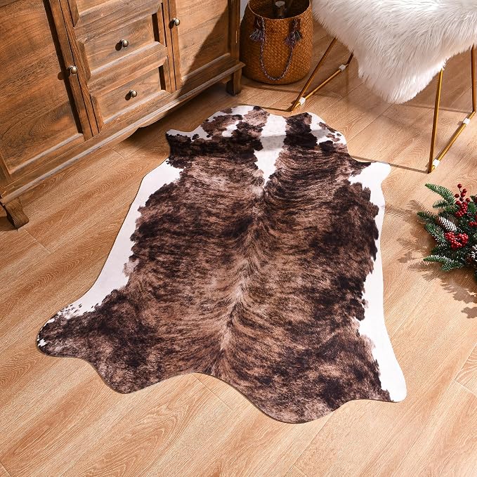 Easycozy Faux Cowhide Large Cow Print 3 x 4 Feet Thickened Elastic Rug - Image 6