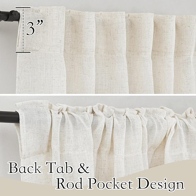 RYB HOME Flax Linen Blend Curtains - Image 2