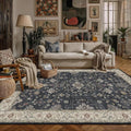 PureCozy Black 5x7 Area Rug Washable Vintage Carpet Living Room Bedroom Indoor by PureCozy