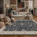 PureCozy Black 6x9 Area Rug Washable Vintage Carpet Living Room Large Indoor by PureCozy