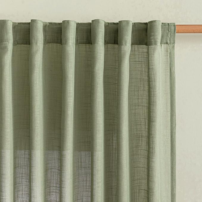 MYSKY HOME Patio Curtains for Sliding Door 90 inch Length 2 Panels Set - Image 3